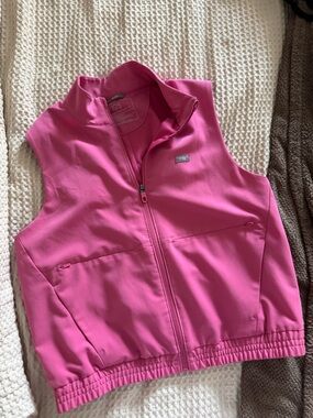 Figs Womens F*ing Pink Zip-Up Vest